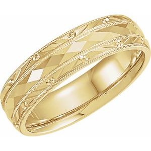 14K Yellow 6 mm Design Band Size 7.5 - BN & CO JEWELRY