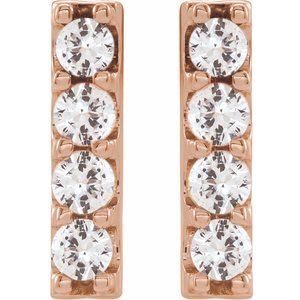 14K Rose 1/2 CTW Lab-Grown Diamond Bar Earrings - BN & CO JEWELRY
