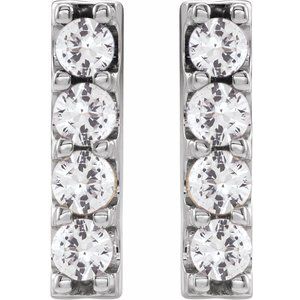 14K White 1/2 CTW Lab-Grown Diamond Bar Earrings - BN & CO JEWELRY