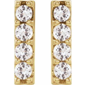 14K Yellow 1/2 CTW Natural Diamond Bar Earrings - BN & CO JEWELRY