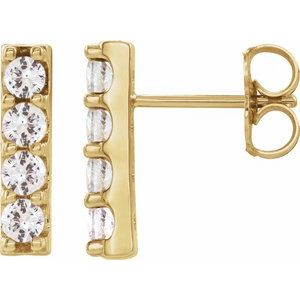 14K Yellow 1/2 CTW Natural Diamond Bar Earrings - BN & CO JEWELRY