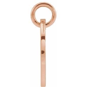 14K Rose Initial A 10 mm Disc Pendant - BN & CO JEWELRY