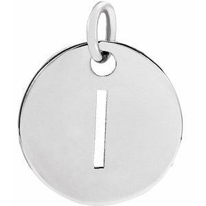 Sterling Silver Initial I 10 mm Disc Pendant - BN & CO JEWELRY