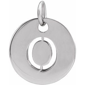 Sterling Silver Initial O 10 mm Disc Pendant - BN & CO JEWELRY