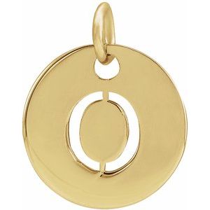 14K Yellow Initial O 10 mm Disc Pendant - BN & CO JEWELRY