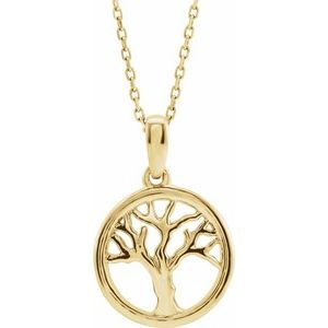 14K Yellow Tree of Life 16-18" Necklace - BN & CO JEWELRY