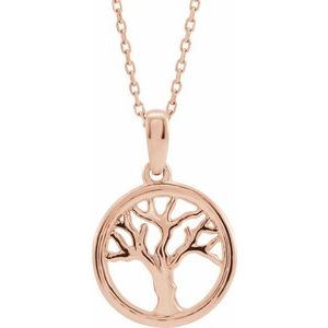 14K Rose Tree of Life 16-18" Necklace - BN & CO JEWELRY
