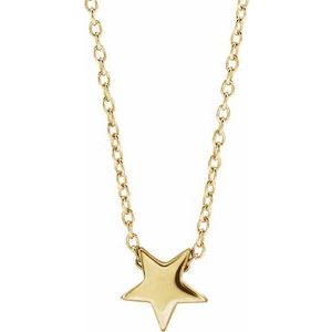 14K Yellow Star 16-18" Necklace - BN & CO JEWELRY