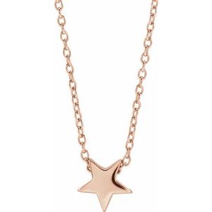 14K Rose Star 16-18" Necklace - BN & CO JEWELRY