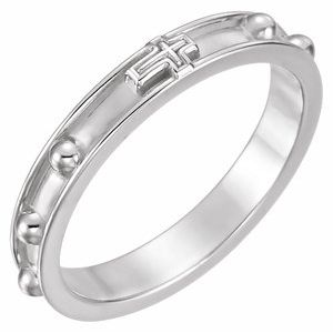 14K White Rosary Ring - BN & CO JEWELRY