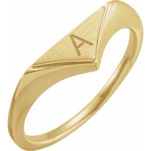 14K Yellow 11.5x6 mm Geometric Signet Ring - BN & CO JEWELRY