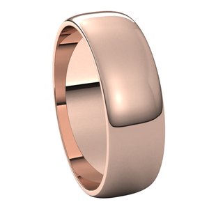 14K Rose 6 mm Half Round Light Band Size 8.5 - BN & CO JEWELRY