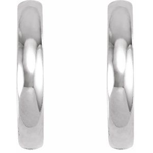 14K White 17.5 mm Hinged Huggie Hoop Earrings - BN & CO JEWELRY