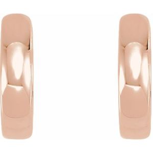 14K Rose 11.5 mm Hinged Huggie Hoop Earrings - BN & CO JEWELRY