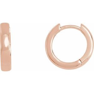 14K Rose 14 mm Hinged Huggie Hoop Earrings - BN & CO JEWELRY