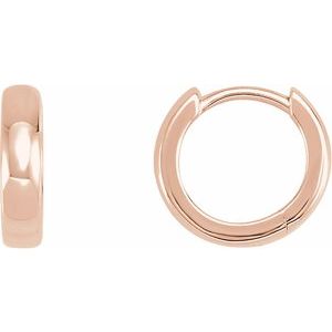 14K Rose 11.5 mm Hinged Huggie Hoop Earrings - BN & CO JEWELRY