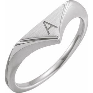 Sterling Silver 11.5x6 mm Geometric Signet Ring - BN & CO JEWELRY