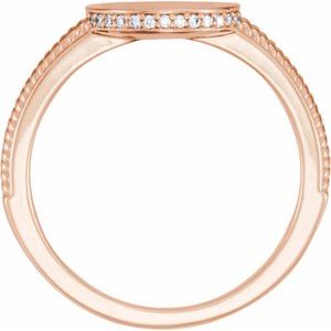 14K Rose .06 CTW Natural Diamond Signet Ring - BN & CO JEWELRY