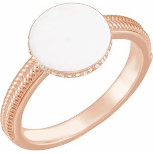 14K Rose .06 CTW Natural Diamond Signet Ring - BN & CO JEWELRY