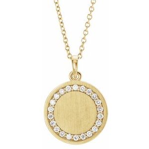 14K Yellow 1/5 CTW Diamond Engravable 16-18" Necklace - BN & CO JEWELRY