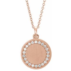 14K Rose 1/5 CTW Diamond Engravable 16-18" Necklace - BN & CO JEWELRY
