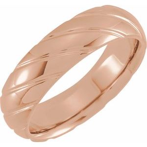 14K Rose 6 mm Grooved Band Size 10 - BN & CO JEWELRY