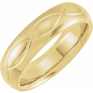 14K Yellow 6 mm Infinity Patterned Band Size 9 - BN & CO JEWELRY