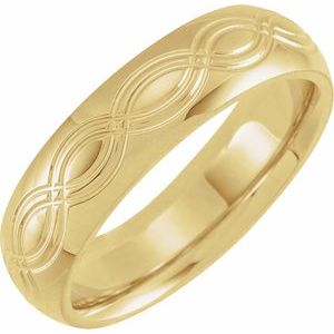 14K Yellow 6 mm Infinity Patterned Band Size 10 - BN & CO JEWELRY