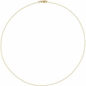 14K Yellow 1 mm Hollow Diamond-Cut Bead 24" Chain - BN & CO JEWELRY
