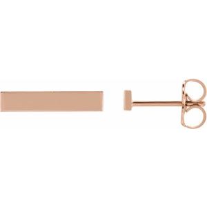 14K Rose Bar Earring - BN & CO JEWELRY