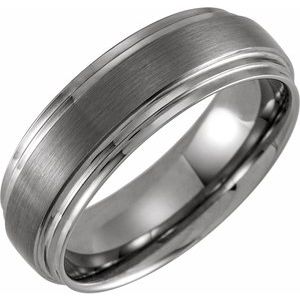 Tungsten 8 mm Double Edge Band Size 7 - BN & CO JEWELRY