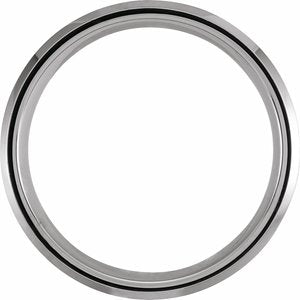 White PVD Tungsten 8 mm Grooved Beveled-Edge Band Size 14 with Matte Finish - BN & CO JEWELRY
