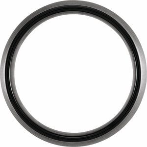 Black PVD Tungsten 8 mm Half Round Band Size 12.5 with Satin Finish - BN & CO JEWELRY