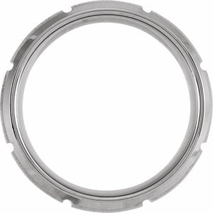 Tungsten 8 mm Grooved Beveled Edge Band Size 14 - BN & CO JEWELRY