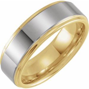 18K Yellow Gold PVD Tungsten 8 mm Flat Edge Band Size 11 - BN & CO JEWELRY