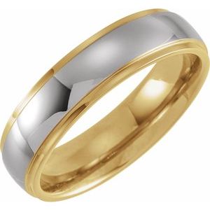18K Yellow Gold PVD Tungsten 6 mm Flat Edge Band Size 12 - BN & CO JEWELRY