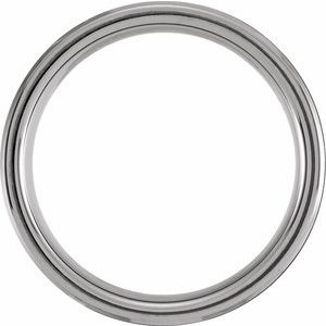 Blue PVD Tungsten 7 mm Grooved Beveled-Edge Band - BN & CO JEWELRY