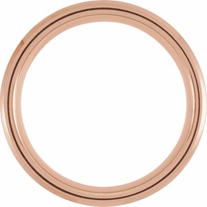 Black & 18K Rose Gold PVD Tungsten 8 mm Beveled-Edge Size 7.5 Band with Satin Finish - BN & CO JEWELRY