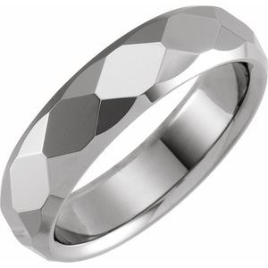 Tungsten 6 mm Faceted Beveled-Edge Band Size 8 - BN & CO JEWELRY