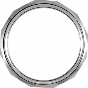 Tungsten 6 mm Faceted Beveled-Edge Band Size 10 - BN & CO JEWELRY