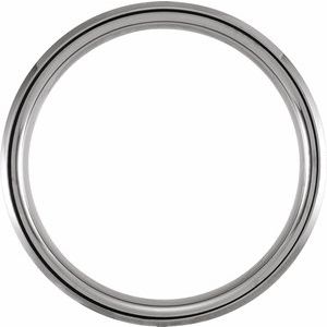 Tungsten 6 mm Beveled-Edge Band with Acacia Wood Inlay Size 9.5 - BN & CO JEWELRY