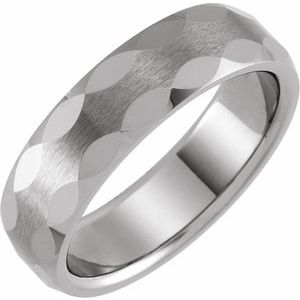 Tungsten 6 mm Faceted Band Size 8.5 - BN & CO JEWELRY
