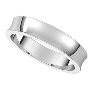 Platinum 4 mm Concave Light Band Size 9 - BN & CO JEWELRY