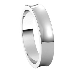 14K White 4 mm Concave Light Band Size 9 - BN & CO JEWELRY