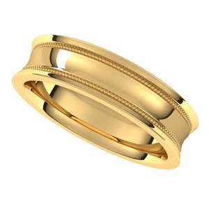 14K Yellow 5 mm Milgrain Concave with Edge Band Size 11 - BN & CO JEWELRY
