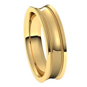 14K Yellow 5 mm Milgrain Concave with Edge Band Size 11 - BN & CO JEWELRY