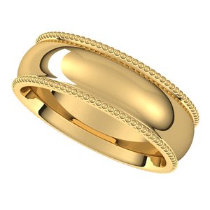14K Yellow 6 mm Beaded Comfort-Fit Band Size 8 - BN & CO JEWELRY