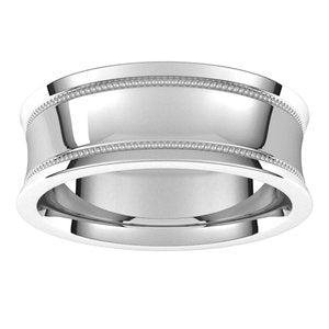Continuum Sterling Silver 7 mm Milgrain Concave with Edge Band - BN & CO JEWELRY