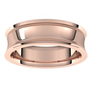 14K Rose 6 mm Milgrain Concave with Edge Band Size 10 - BN & CO JEWELRY