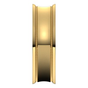 14K Yellow 6 mm Milgrain Concave with Edge Band Size 10 - BN & CO JEWELRY